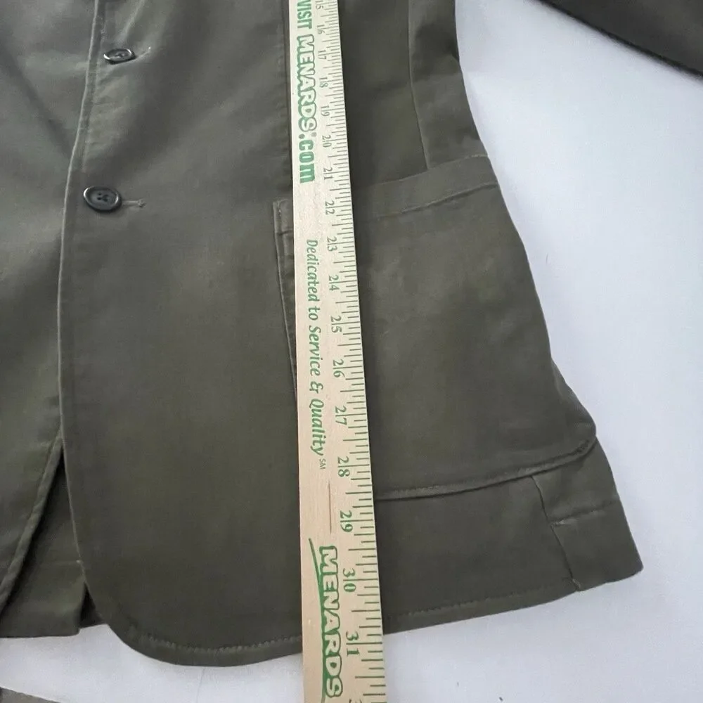Lands End Size 40L 40 Long Travel Blazer Jacket Green Chino Career Tall